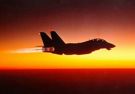 f-14 at sunset