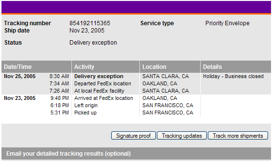 find fedex tracking number by address