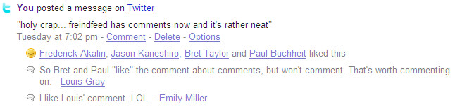 friendfeed comments